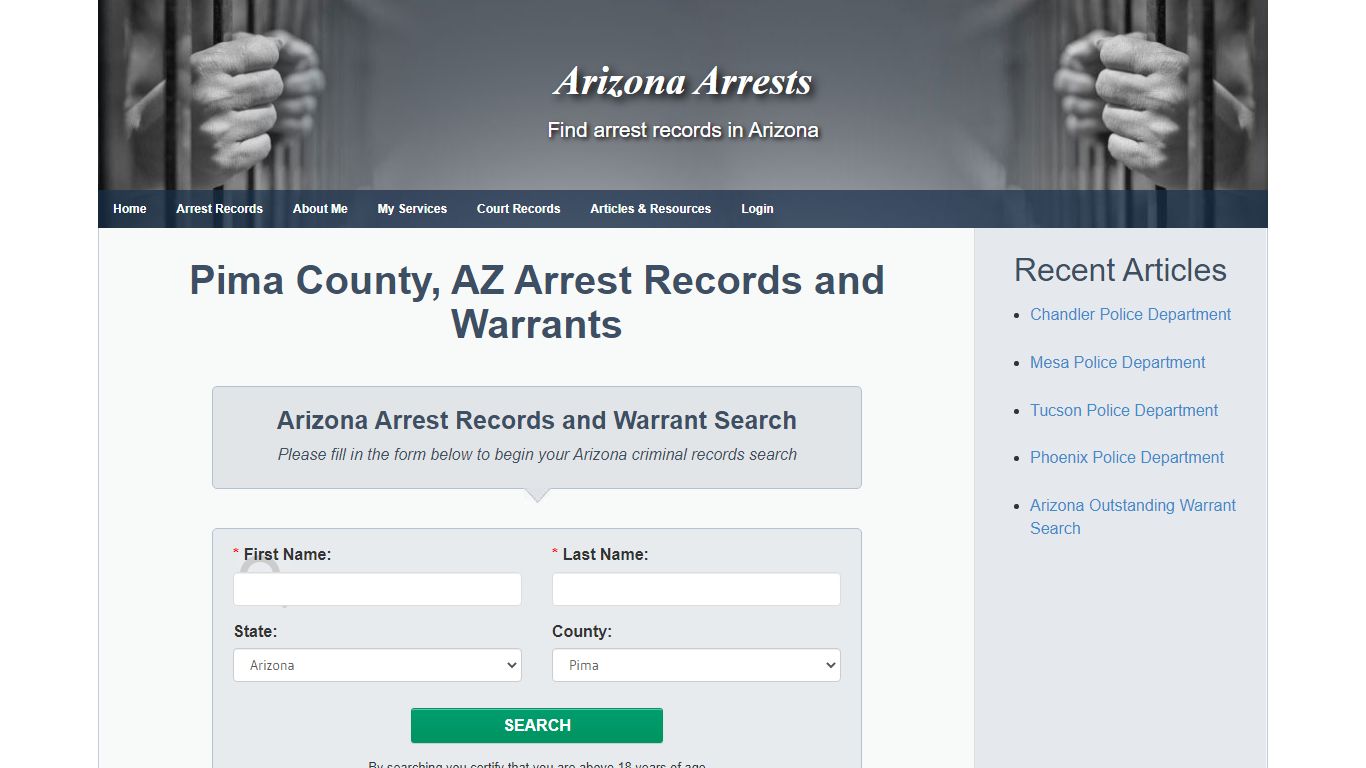 Pima County, AZ Arrest Records and Warrants - Arizona Arrests